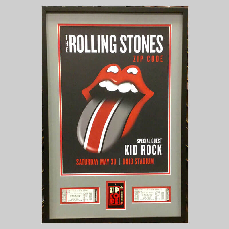 Framed Rolling Stones poster